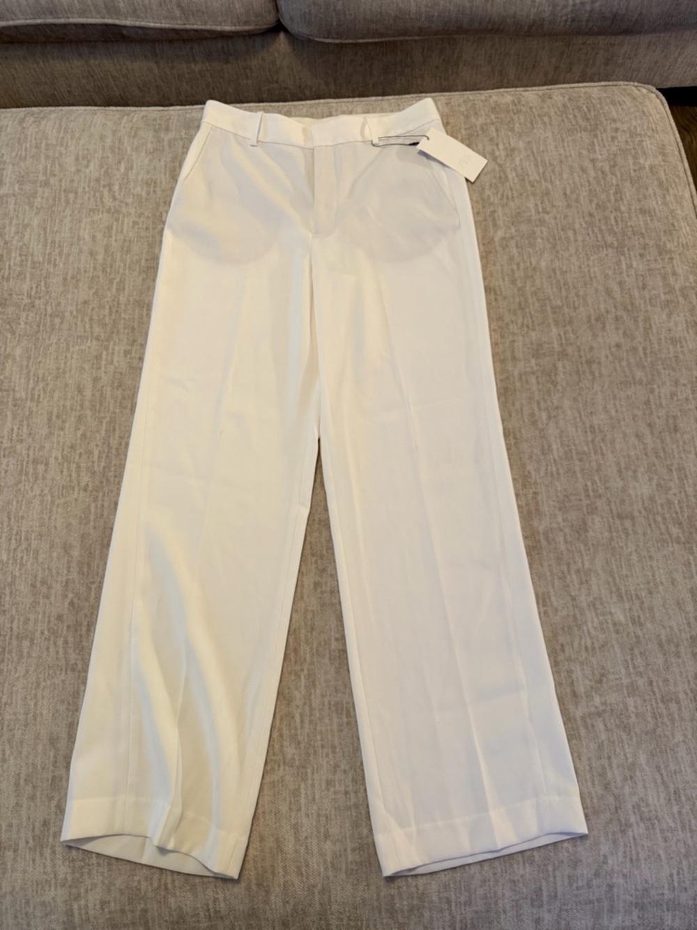 Zara White Wide-Leg Trousers